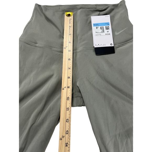 Nike Zenvy Rib Women’s High-Waisted 7/8 Leggings in Green, size M, NWT - Picture 10 of 12